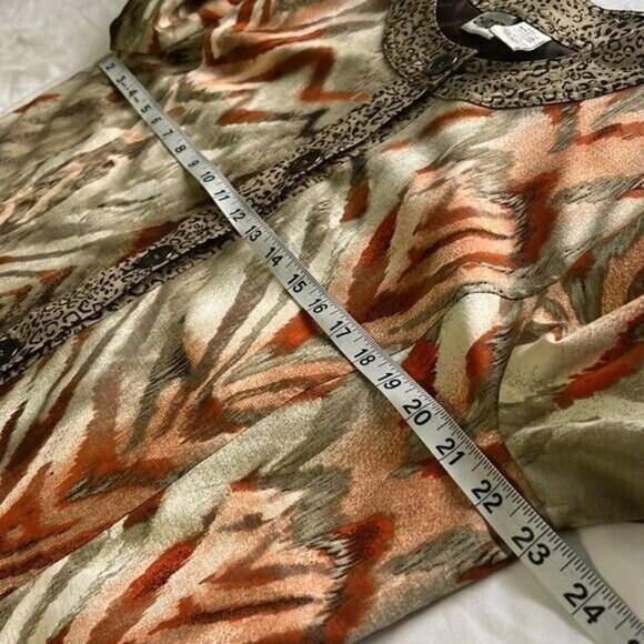 Chico's Jacket with Pockets, NWOT, Lined, Tan with Multicolor Animal Print, XL - Picture 8 of 9